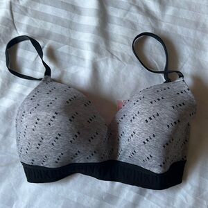 Black and gray Pink Victoria secret bra.